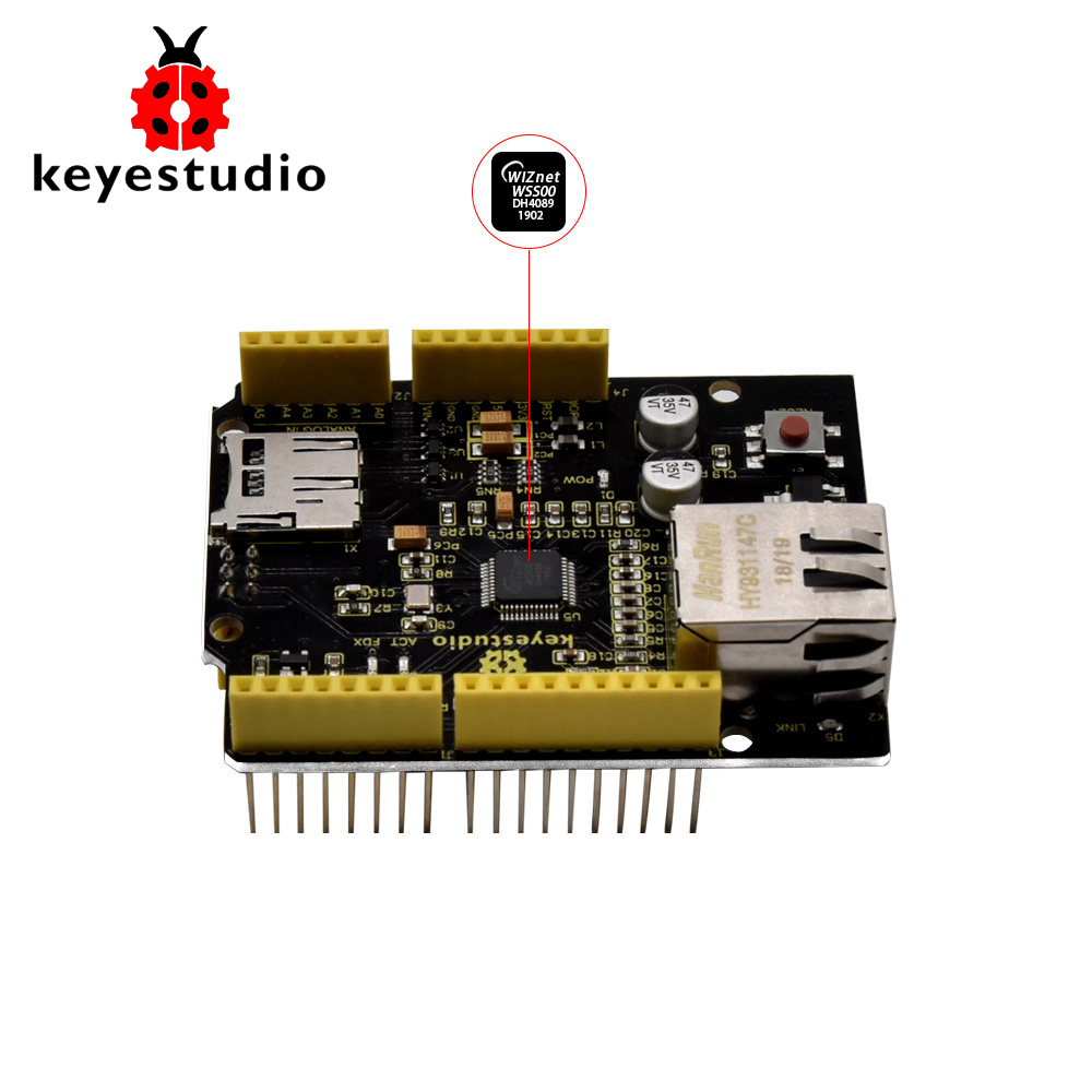 Ethernet Module W5500 - Keyestudio W5500 Ethernet Shield Ethernet Control