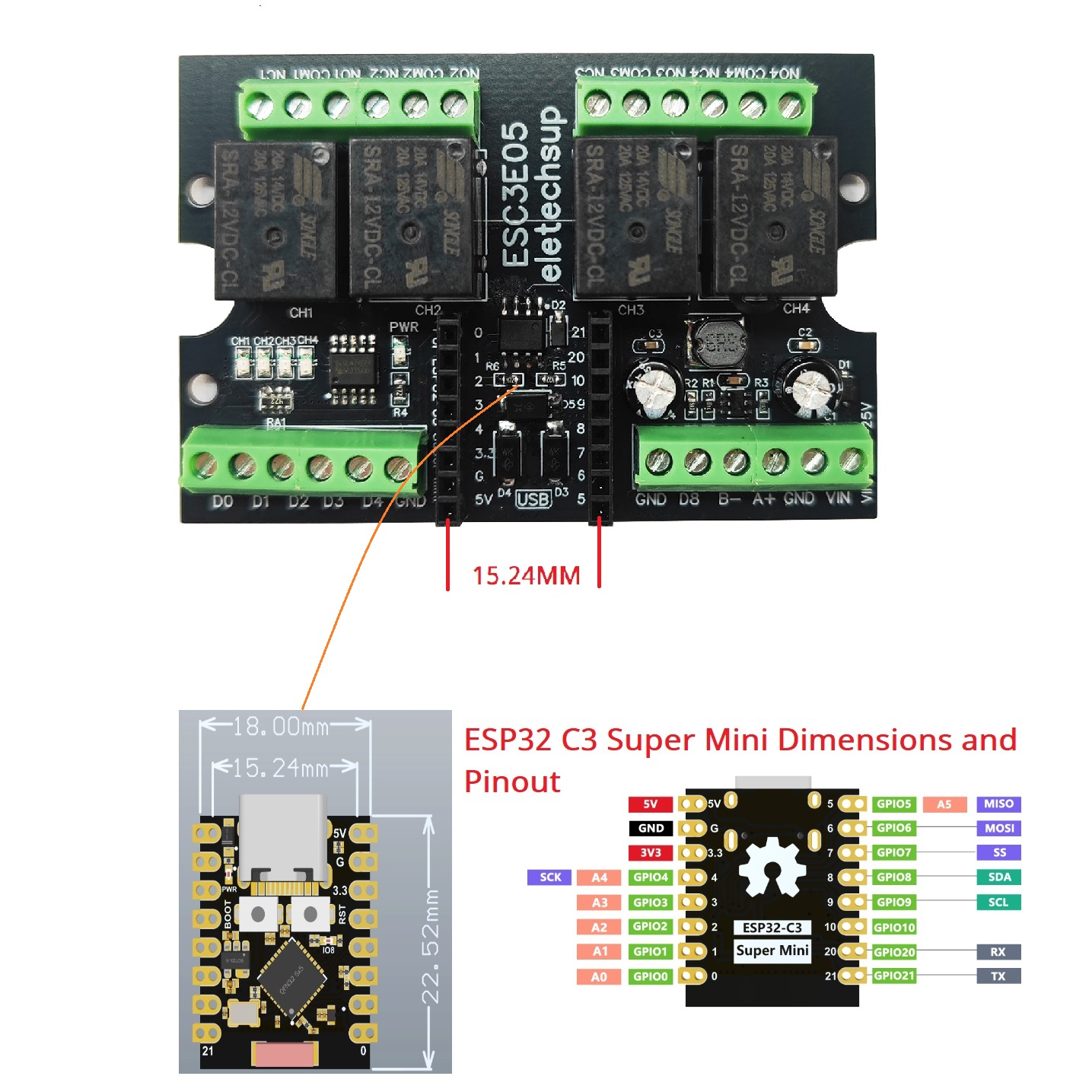 ESC3B04 ESP32-C3 Industrial Re - Home Automation Industry review and price