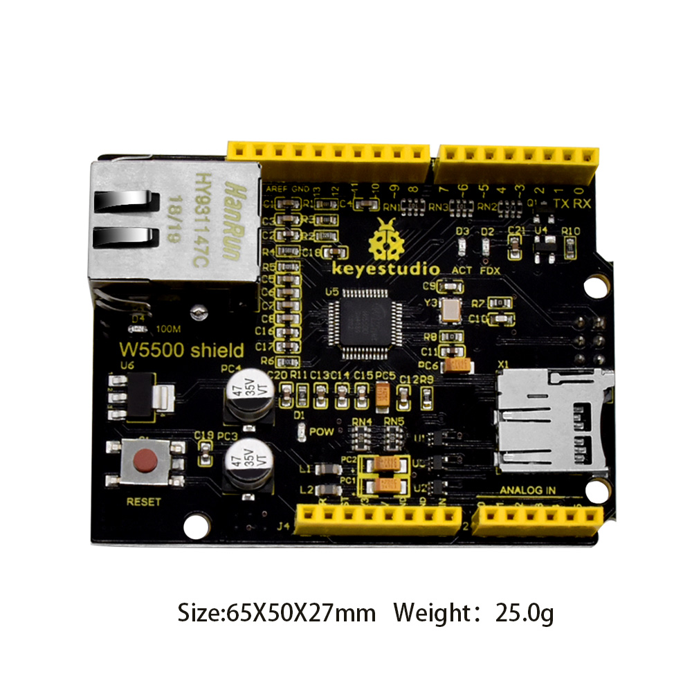Keyestudio W5500 Ethernet Shie - Ethernet Module W5500 review and price