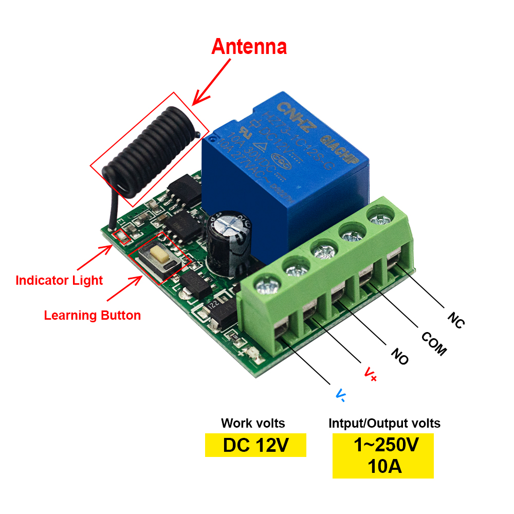 QIACHIP 433MHz DC 12V Wireless - 433Mhz Receiver Module review and price